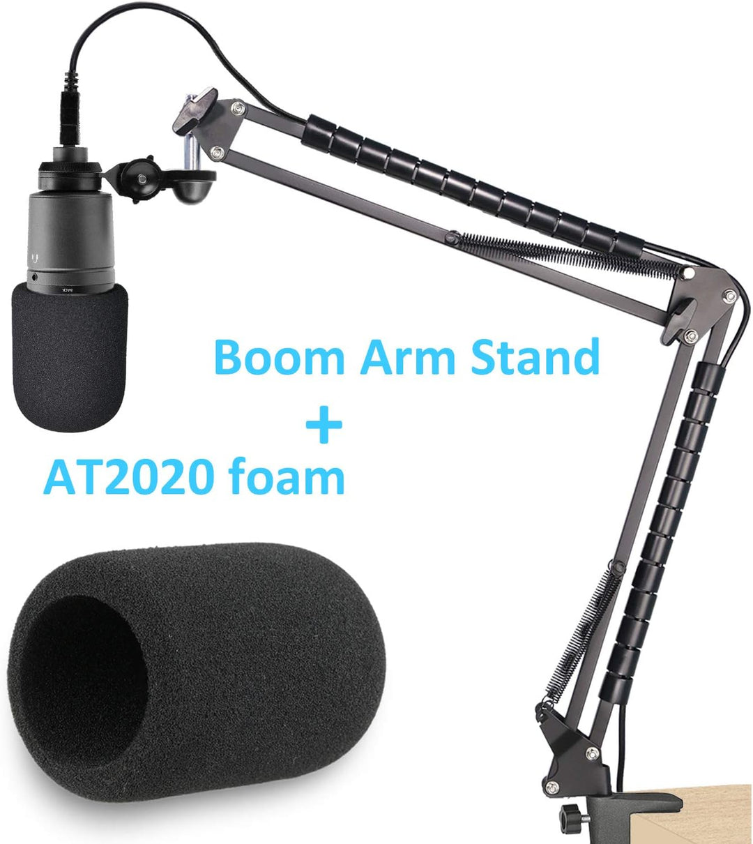 AT2020 Mikrofonarm mit Popschutz, Boom Arm für Audio Technica AT2020 AT2020USB + AT2035 Mikrofonstän
