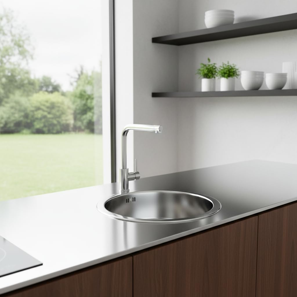 Edesa K2 SE 45 1C Aufsatzwaschbecken, rund, Edelstahl, 1 Spülbecken, Kreis