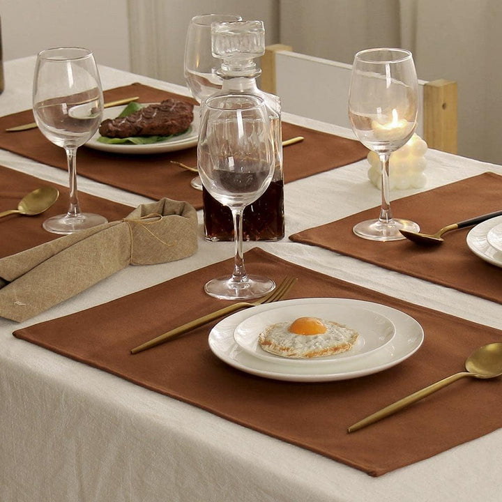 Vivi Idee® 6er Tischsets Platzset 100% Baumwolle Platzdeckchen Stoff abwaschbar Handgenäht 52x33cm (