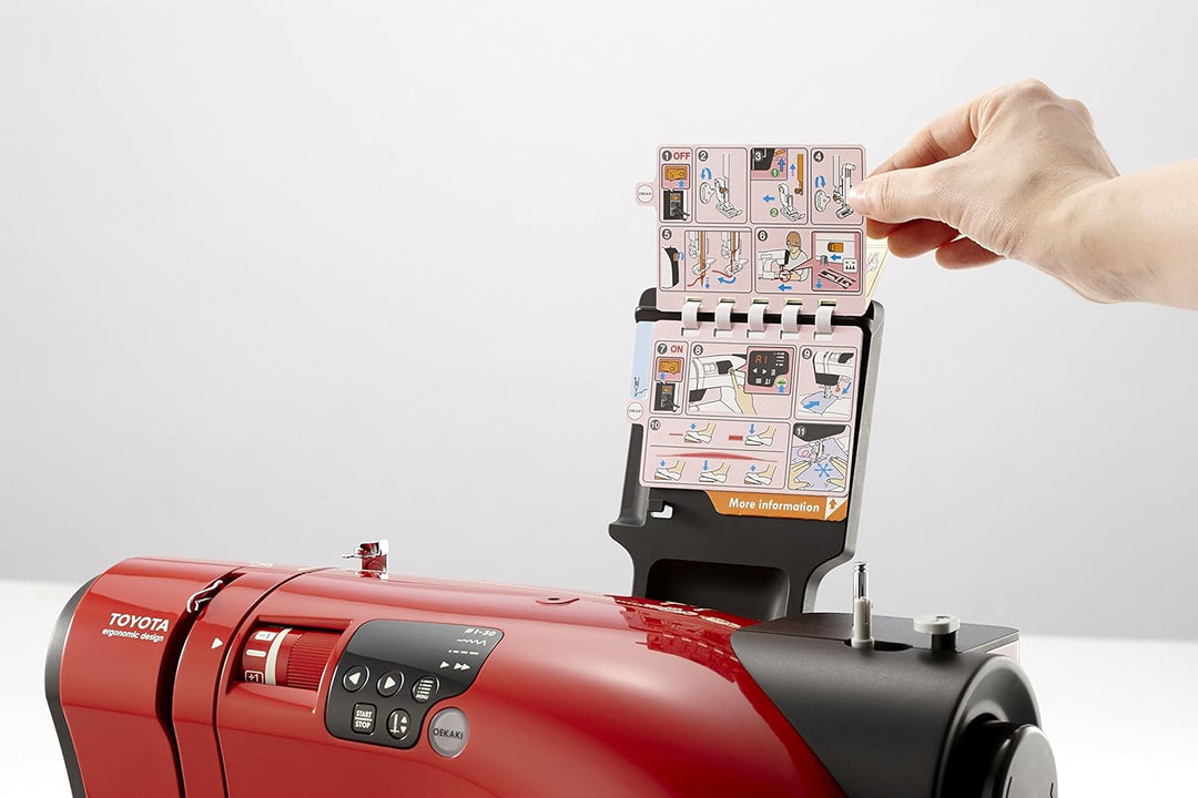 Toyota Oekaki50R Kreativ Freiarm Nähmaschine Oekaki mit 50 Programmen und Freihandstickfunktion, rot