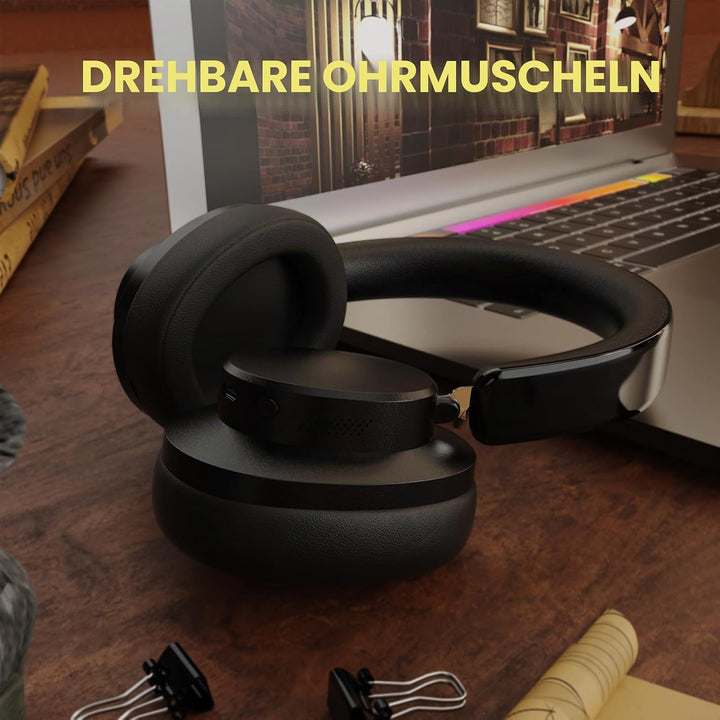 ATTACK SHARK G500 Kabelloser Kopfhörer mit Active Noise Cancelling, Over Ear Bluetooth Headset mit I
