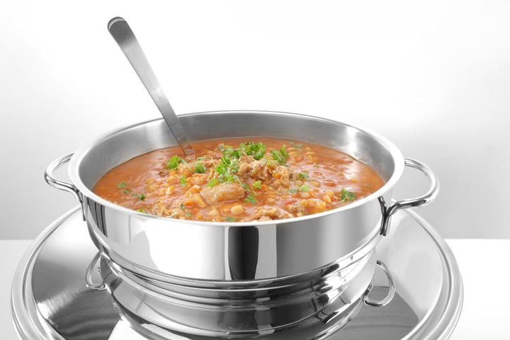 HENDI Suppen Chafing Dish, Suppenbehälter hat 2 Griffe, Deckel hat eine praktische Löffelaussparung,