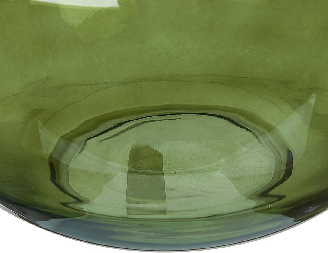 Blumenvase Glas grün 34 cm Tischdeko Ballonvase Flaschenvase Boho Modern Achaar