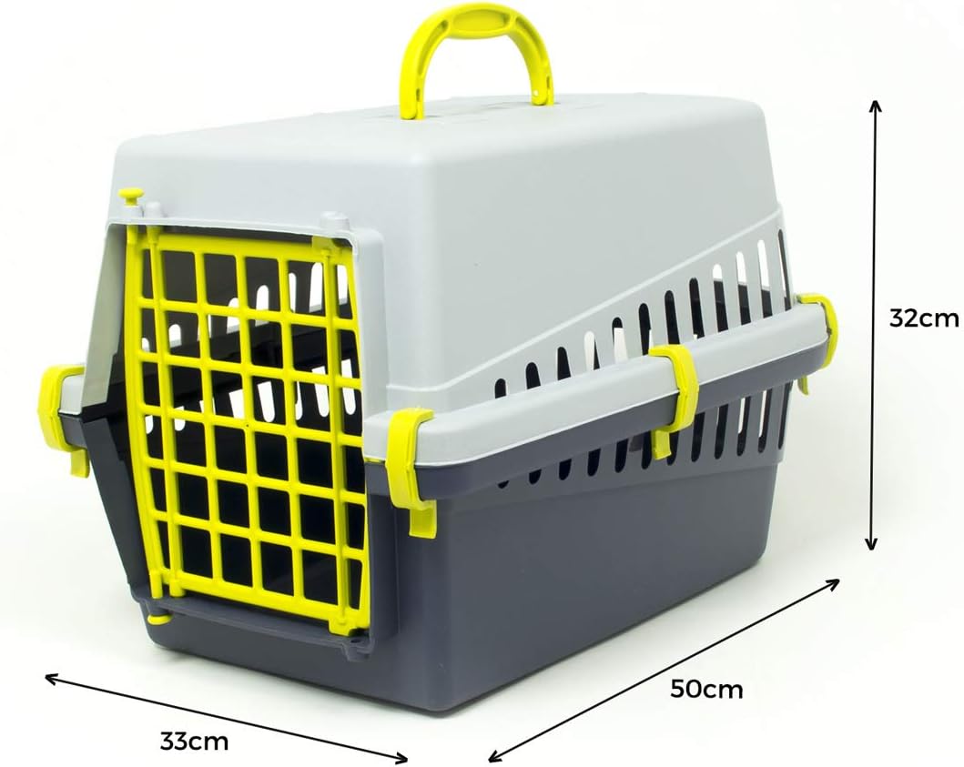 BIANCHERIAWEB Transportbox für Haustiere Modell Otto Farbe Gelb 50 x 33 cm
