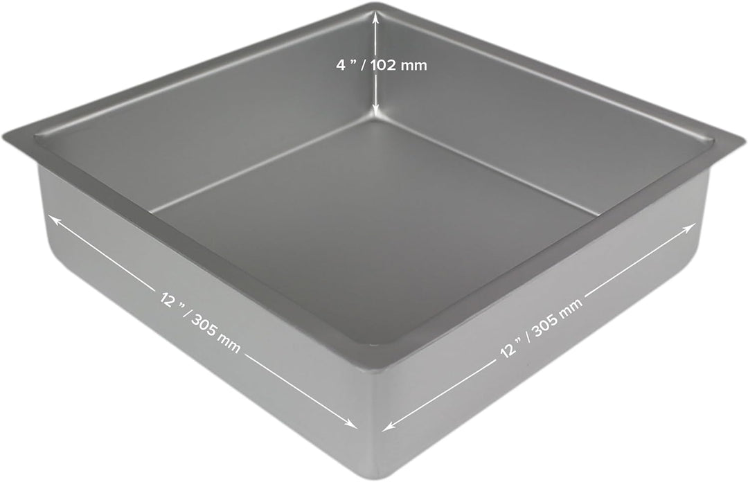 PME Quadratische Backform aus eloxiertem Aluminium, 305 x 305 x 102 mm, 30 x 30 x 10 cm, 30 x 30 x 1