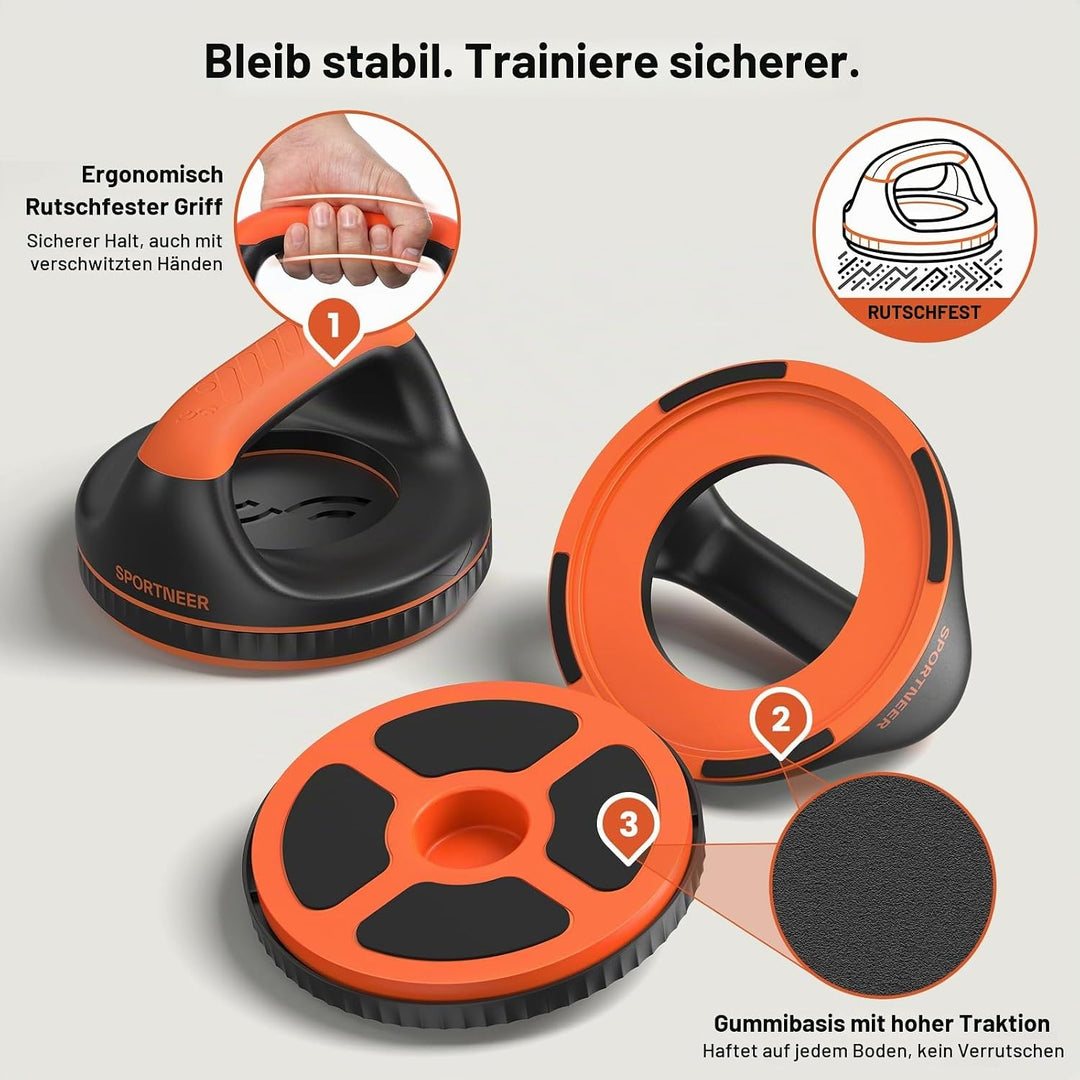 Sportneer Liegestützgriffe Push Up Bars– 360° Liegestütze Ständer mit abnehmbarem Taillentrainer für
