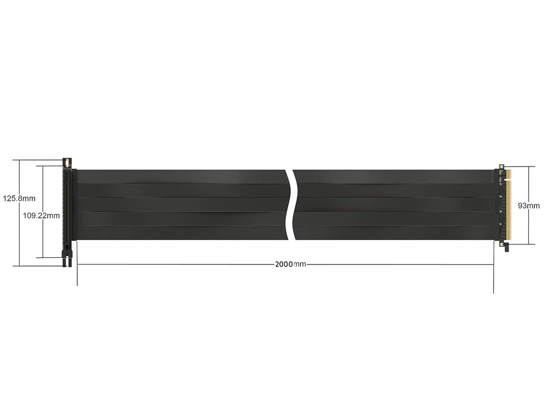 LINKUP - {200cm} 16x Riser Kabel Super Abgeschirmt Schnelle Geschwindigkeit PCI Express Steigleitung