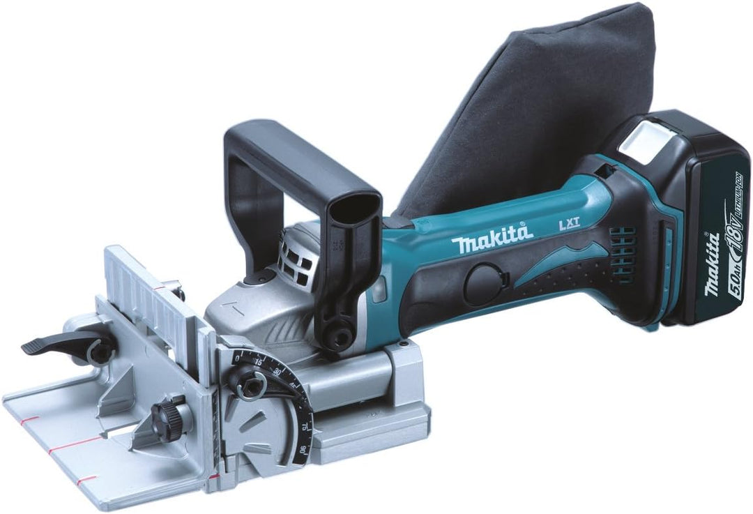 Makita Akku-Nutfräse 18 V, 2 Akkus plus Ladegerät im MAKPAC, Türkis, Schwarz, mit 2x Akku 5,0 Ah mit