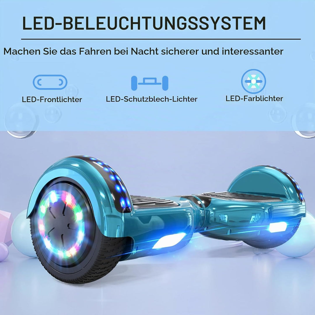 RCB Hoverboards 6,5 Zoll Skateboard Kinder und Jugendliche Hoverboards mit Bluetooth - Led Licht Seg
