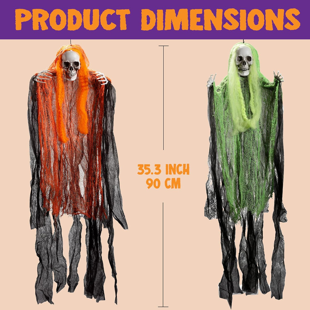 JOYIN Halloween-Sensenmann-Dekoration, 3 Stück, 89,7 cm, Halloween-Dekoration zum Aufhängen, Hallowe