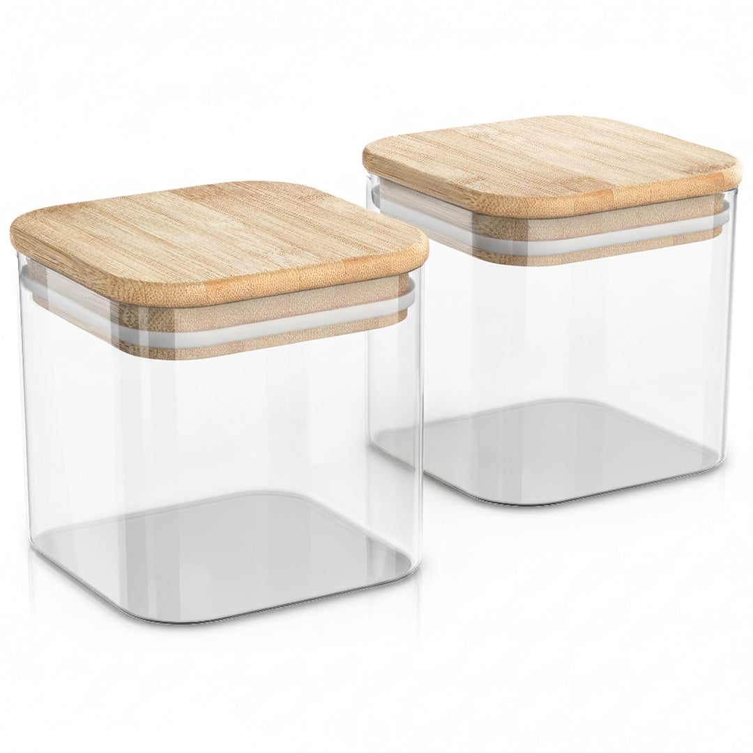 Arendo - Vorratsbehälter 800ml mit Deckel - 2er Set - Behälter aus Glas – hitzebeständig – Vorratsdo