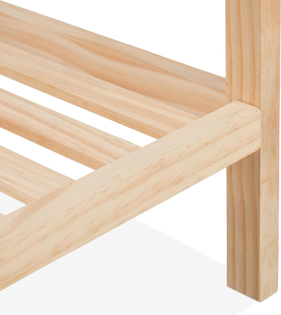 Relaxdays Beistelltisch, Holz, HxBxT: 50 x 40 x 40 cm, Wohnzimmertisch mit 2 Ablagen, quadratischer