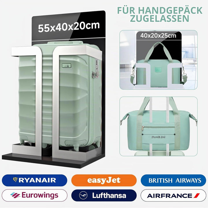 Sea choice Hartschalenkoffer Handgepäck 55x40x20cm Reisekoffer 100% ABS Trolley Kabine mit 1 Reiseta