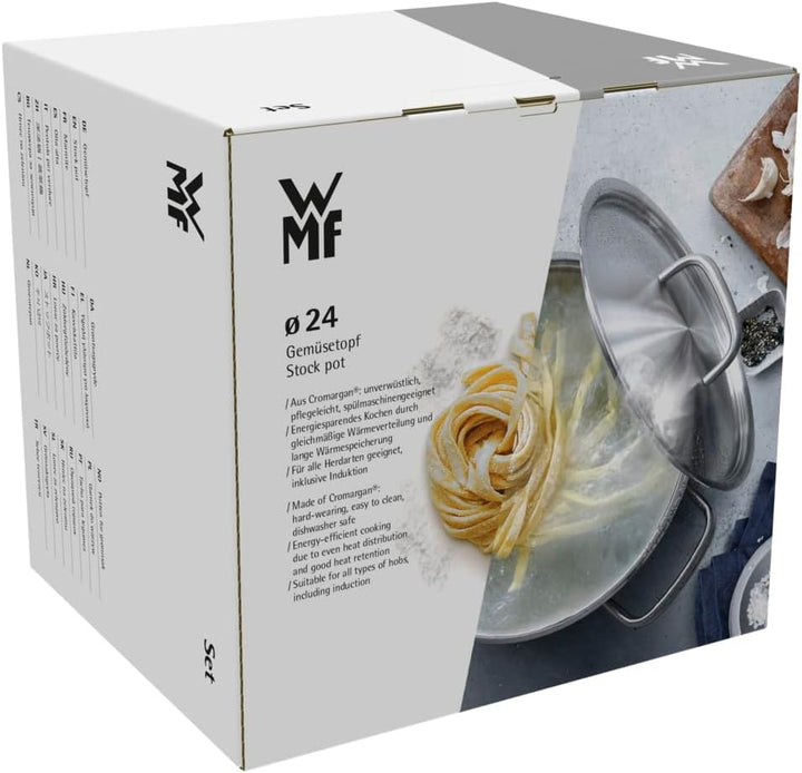 WMF Provence Plus Gemüse- Suppentopf Induktion 24cm, Glasdeckel, Kochtopf gross 8,8l, Cromargan Edel