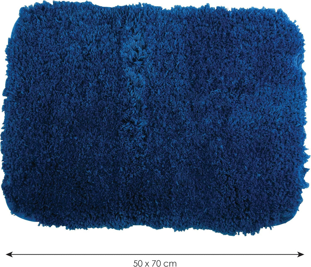 MSV - Mikrofaser-Badematte - 50 x 70 cm - Marineblau - Weich und komfortabel - Schnell absorbierend