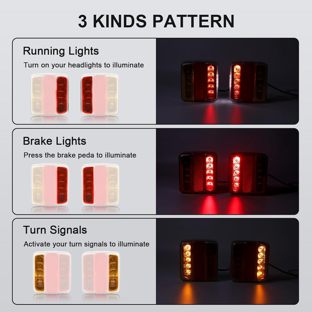 Qiping 2 Stk LED Rückleuchten Anhänger, 12V Universal LKW Rücklicht Rücklichter Heckleuchte mit Kenn