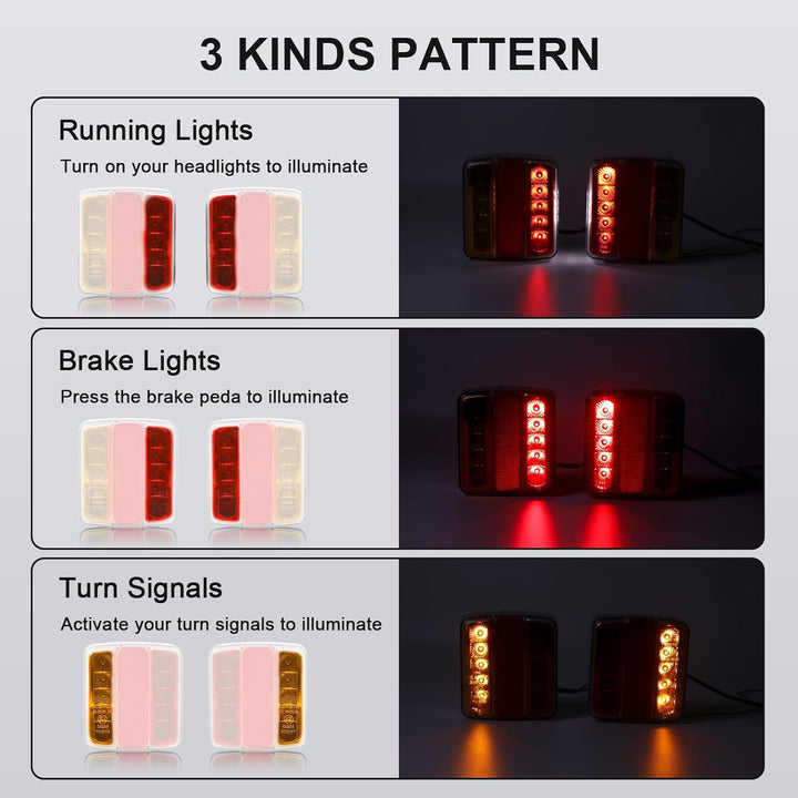 Qiping 2 Stk LED Rückleuchten Anhänger, 12V Universal LKW Rücklicht Rücklichter Heckleuchte mit Kenn