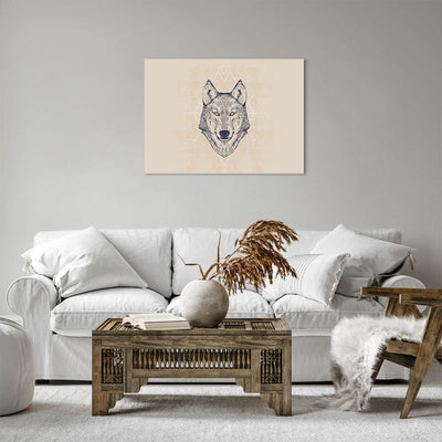 Bilder auf Leinwand Husky Hund Portrait Plakat Leinwandbild 70x50cm Wandbilder Dekoration Wohnzimmer