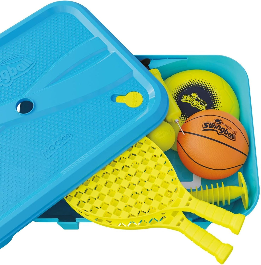 Swingball 7302AM Soccer und Premier Basketball, 3 in 1 Set, für Kleinkinder ab 4 Jahren, aktive Spie
