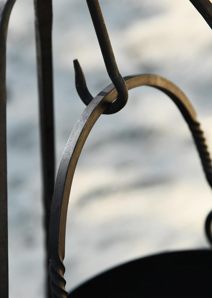 Runder Lagertopf aus Stahl Gulaschkessel Mittelalter Lagerleben LARP Wikinger Topf Lagerküche 2,5 Li