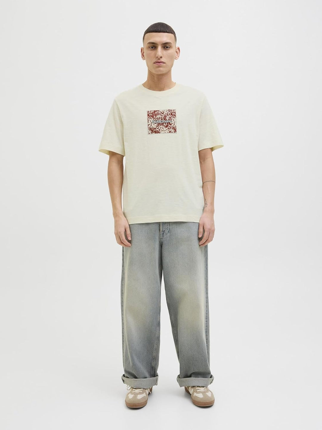JACK & JONES Male T-Shirt 3er-Pack Logo T-Shirt XS Antique White, XS Antique White