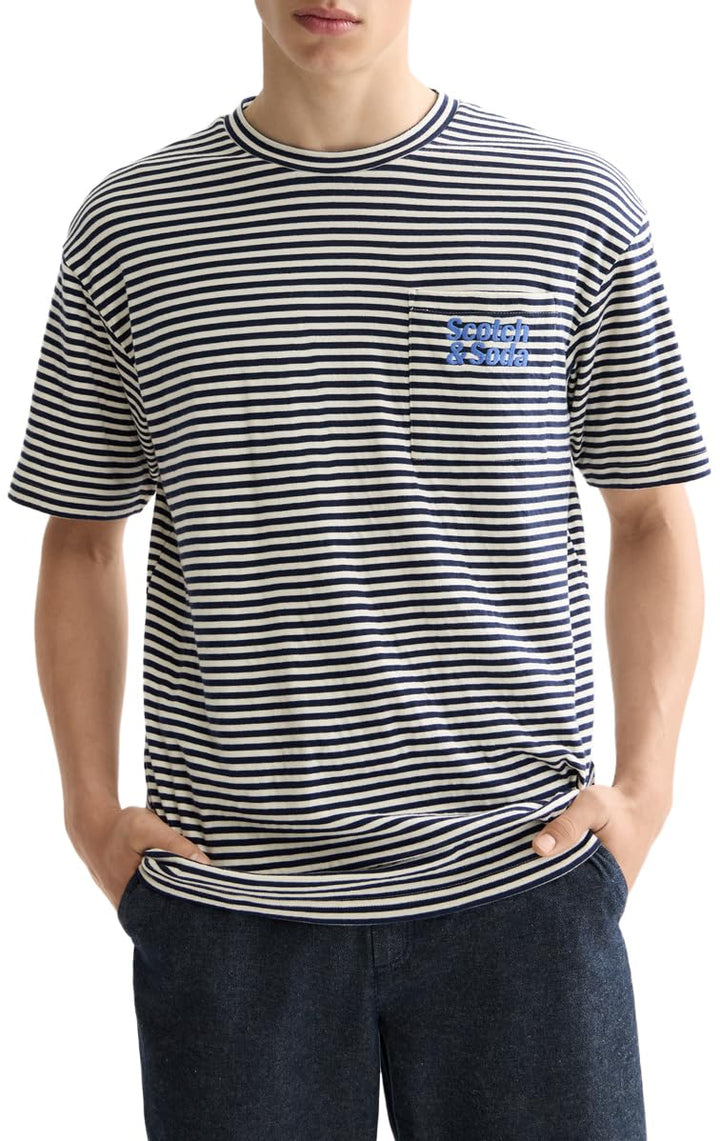 Scotch & Soda Herren Pocket T-Shirt T-Shirt S Combo B White/Navy 410, S Combo B White/Navy 410