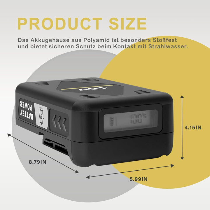 5.0 Ah Lithium-Ionen-Akku, kompatibel mit KARCHER 18 V Starter Kit 18/50 und Allen Geräten der 18-V-