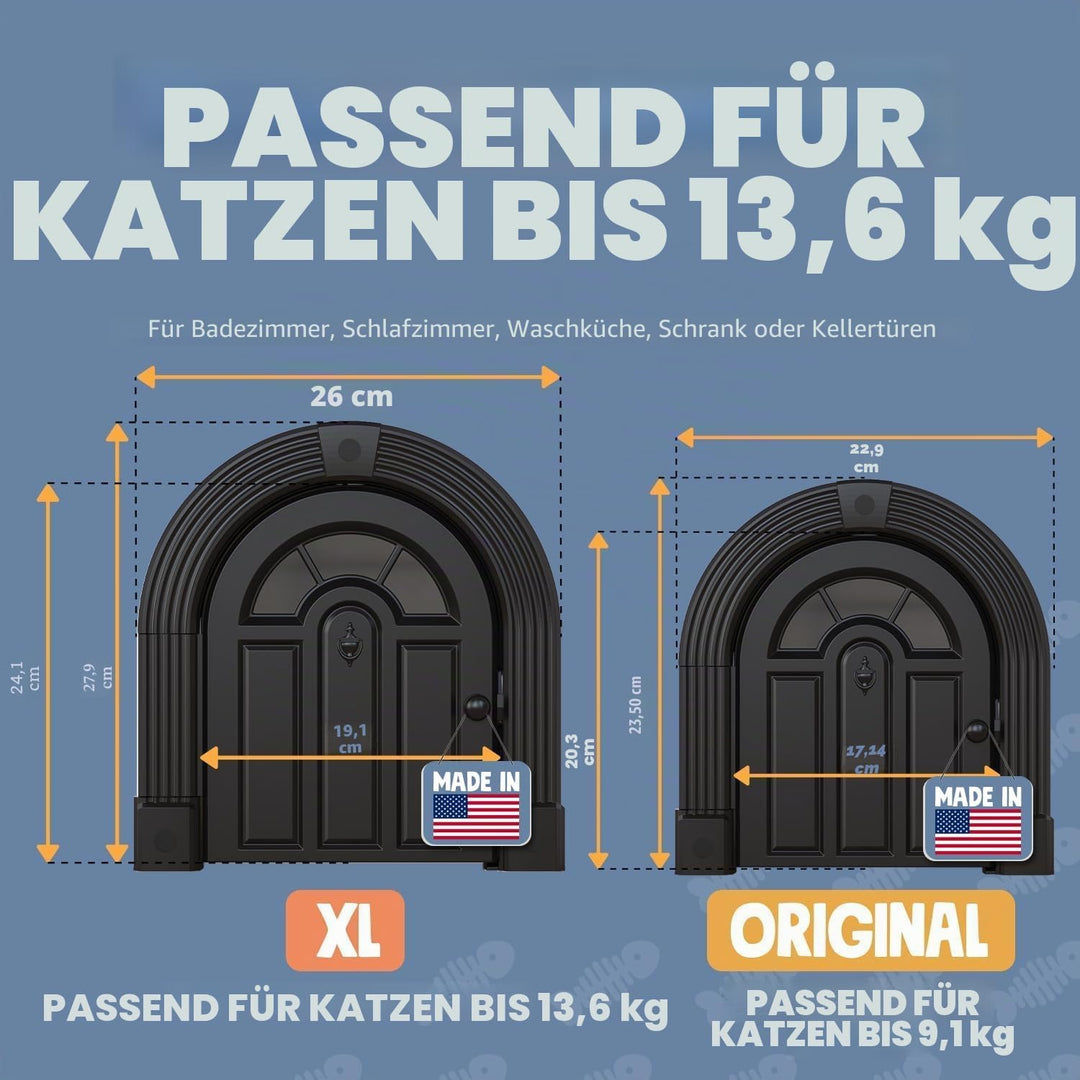 Katzentür Innentür – Meow Manor Extra grosse Haustiertür, 26 x 28 cm, Keine Klappe, Katzentür für Ka