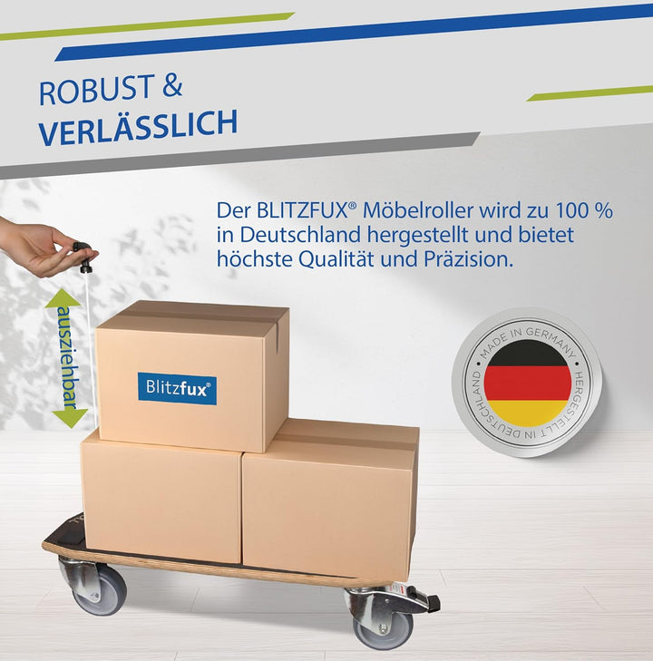 Pullboard Möbelroller mit 320 kg Traglast - Leicht & Stark - 4,7 kg Gewicht - Ergonomisches Design m