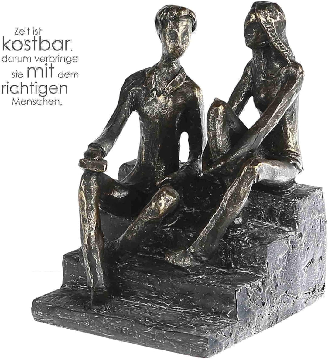 Casablanca - Skulptur Discussion Poly - Bronzefarben - (HxBxT) 17 x 12 x 13cm Höhe 17 cm Bronzefarbe