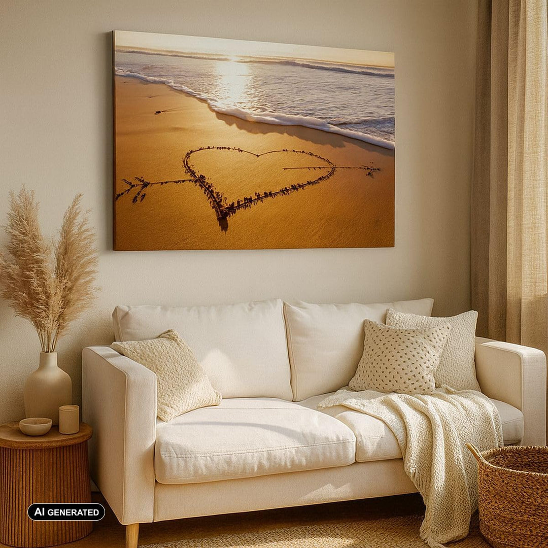 ARTTOR Bilder auf Leinwand Sommer Meer Sand Strand Leinwandbild 70x50cm Wandbilder Dekoration Wohnzi
