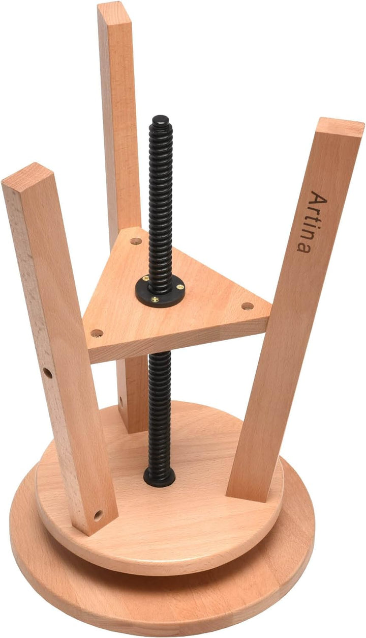 Artina Malhocker Arles Ø 30 cm Sitzfläche Drehhocker Holz höhenverstellbar 48-66cm - Künstlerhocker