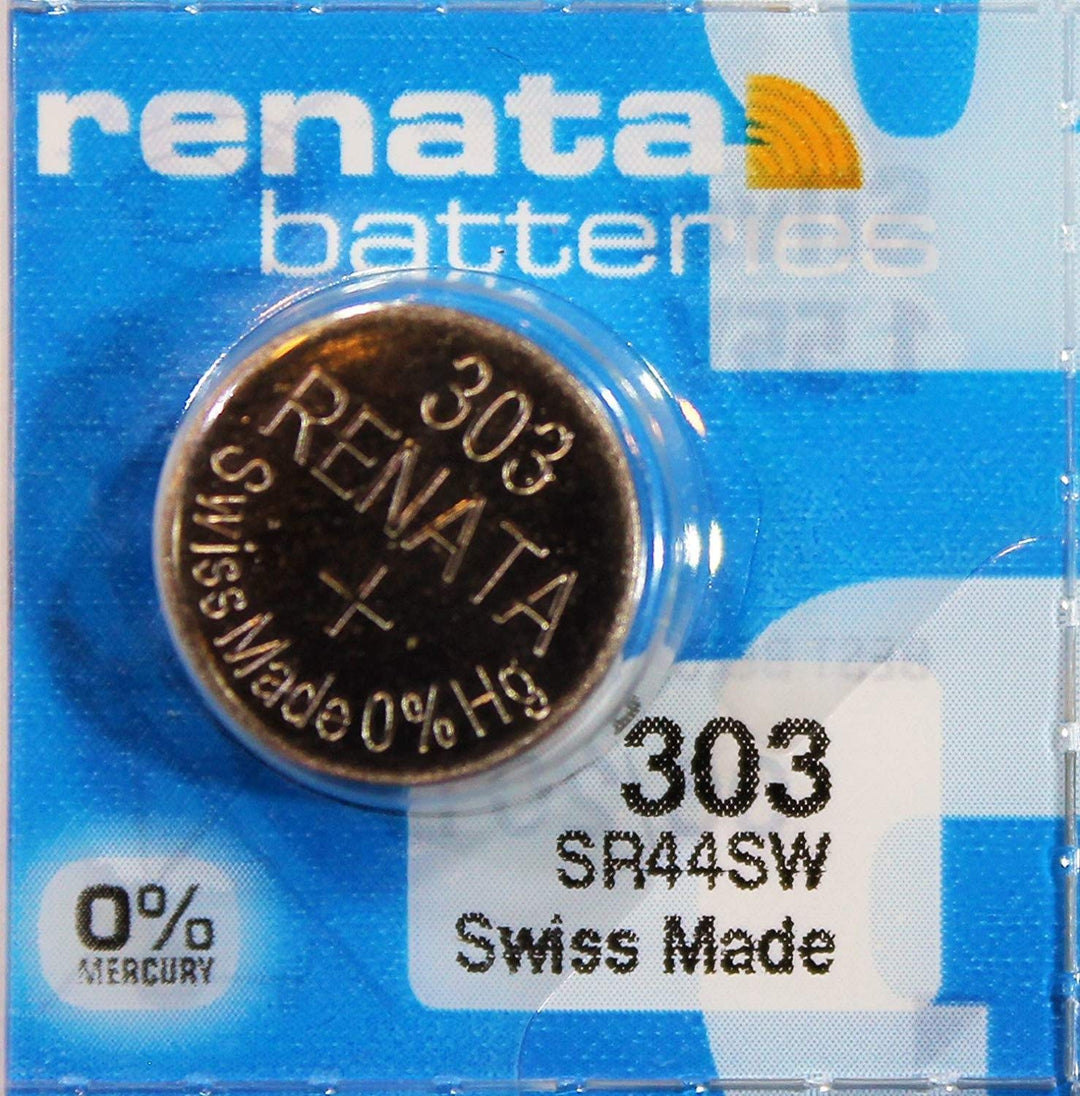 5 x Renata 303 Uhrenbatterie, Swiss Made, Silberoxid, 1,5 V, SR44SW)