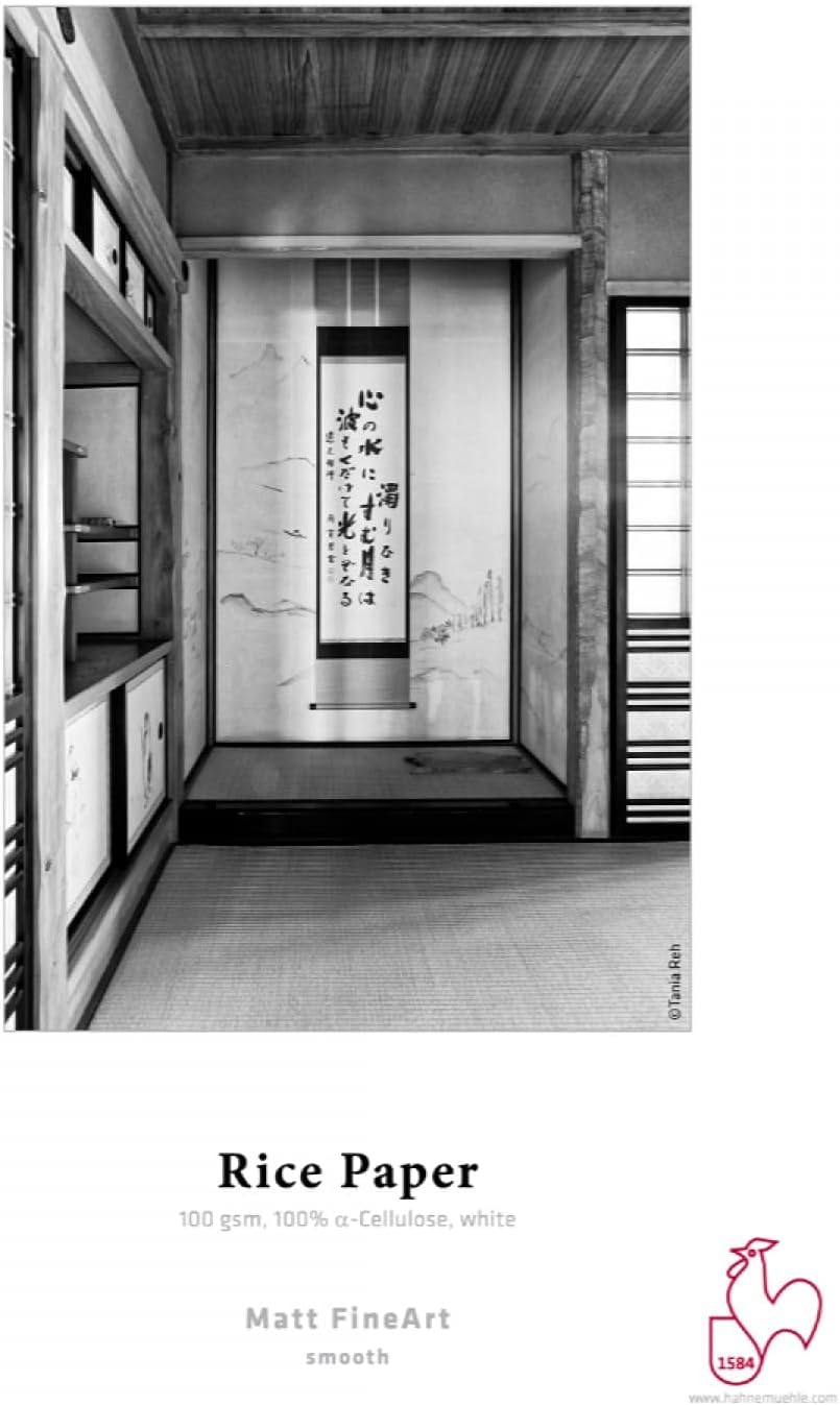 Hahnemühle 10641008 Digital FineArt Rice Papier, 100 g/m², DIN A4, 210 x 297 mm, weiss