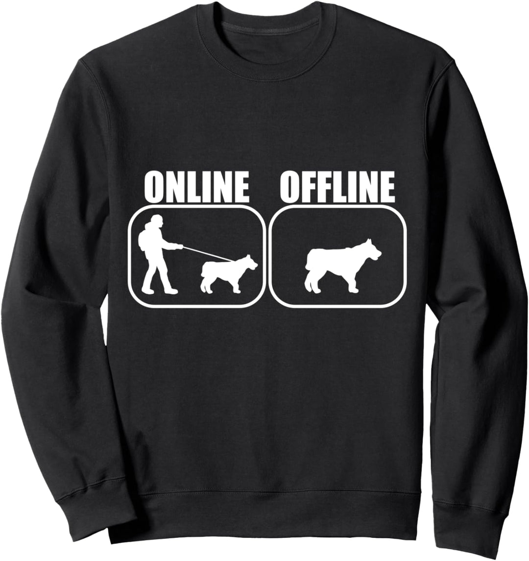 Online Offline Gassi gehen Hund Hundebesitzer Sweatshirt