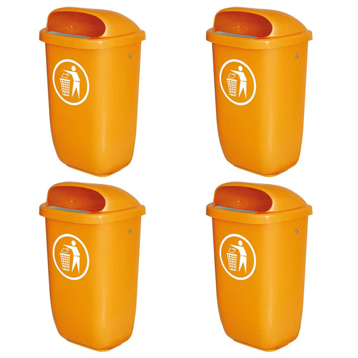 BRB 4 Abfallbehälter für den Aussenbereich, 50 Liter, nach DIN 30713, Farbe: orange, orange