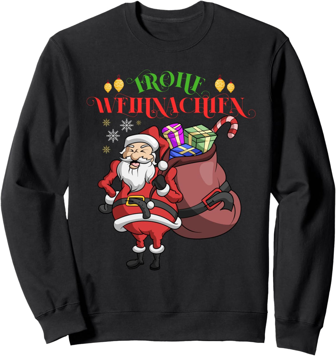 Frohe Weihnachten Kinder Jungen Weihnachtsmann Santa Claus Sweatshirt