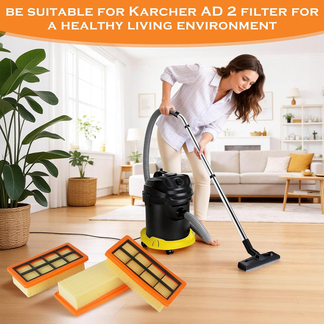 3 Stück Flachfaltenfilter KFI 7420 für Kärcher Asche- und Trockensauger AD 2, AD 2 Battery, AD 4 Pre