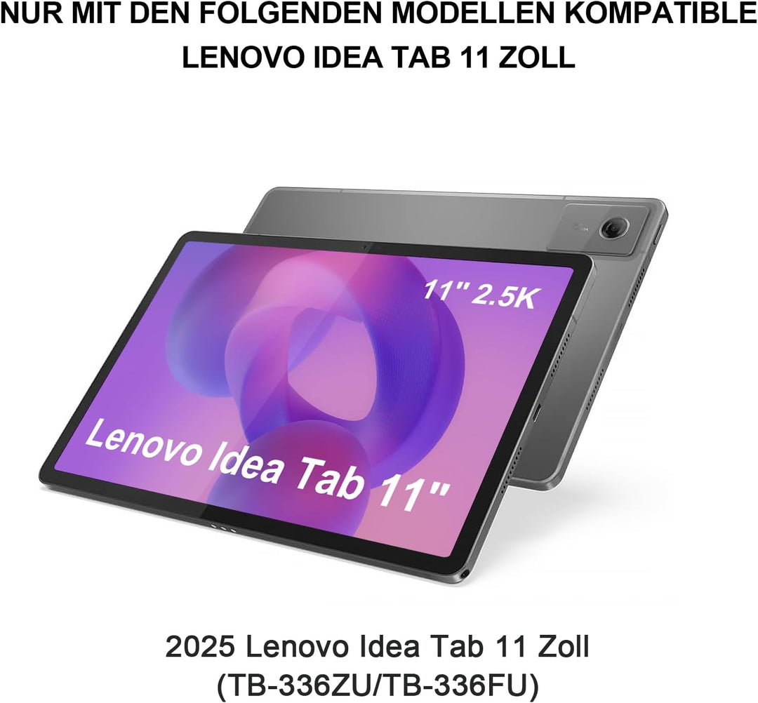 IVEOPPE Hülle mit Tastatur für Lenovo Idea Tab 11" 2025 / Tab M11 2024 | Abnehmbare Magnetisch QWERT