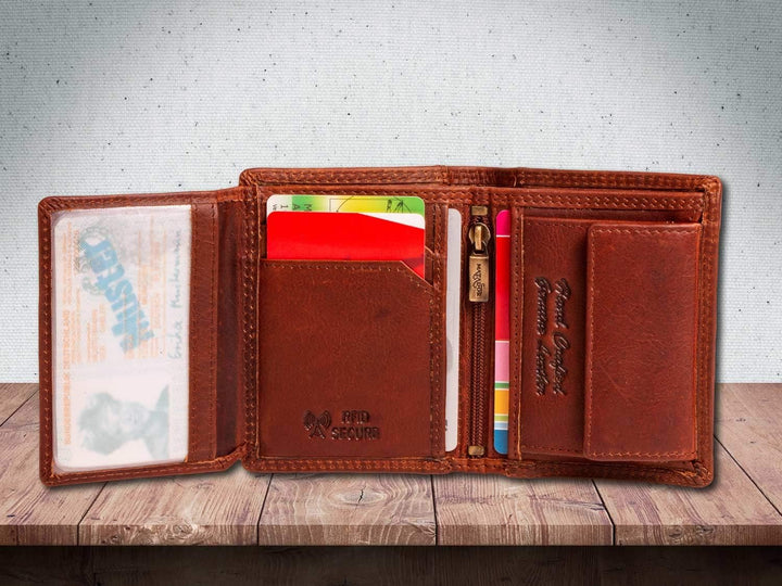 MATADOR Kleines RFID Blocker Portemonnaie Herren Klein Leder | Kleine Geldbörse Herren Slim Wallet m