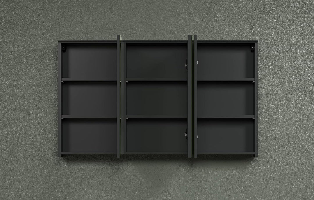 trendteam smart living - Synnax - Spiegelschrank - Anthrazit - moderner Badezimmerspiegel 3-türig -