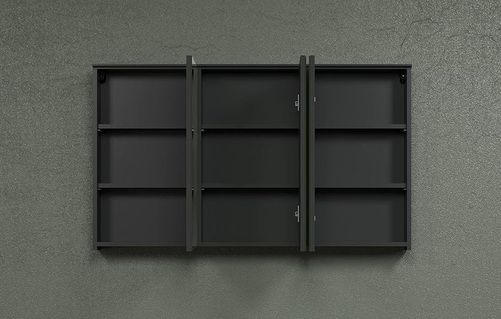 trendteam smart living - Synnax - Spiegelschrank - Anthrazit - moderner Badezimmerspiegel 3-türig -