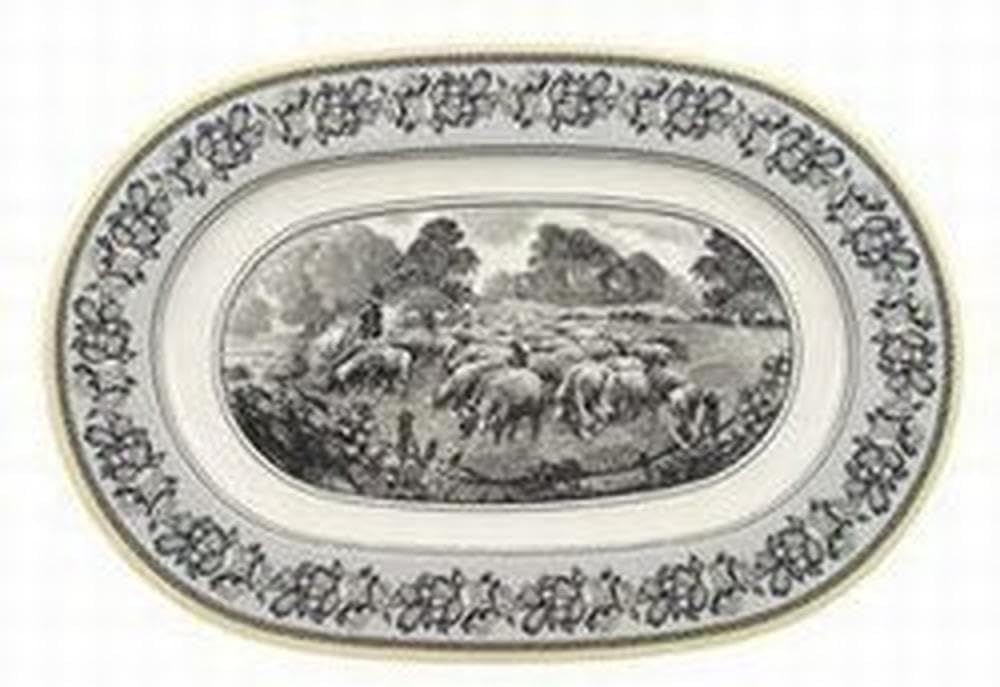 Villeroy und Boch Audun Ferme Platte oval 34 cm, Premium Porzellan