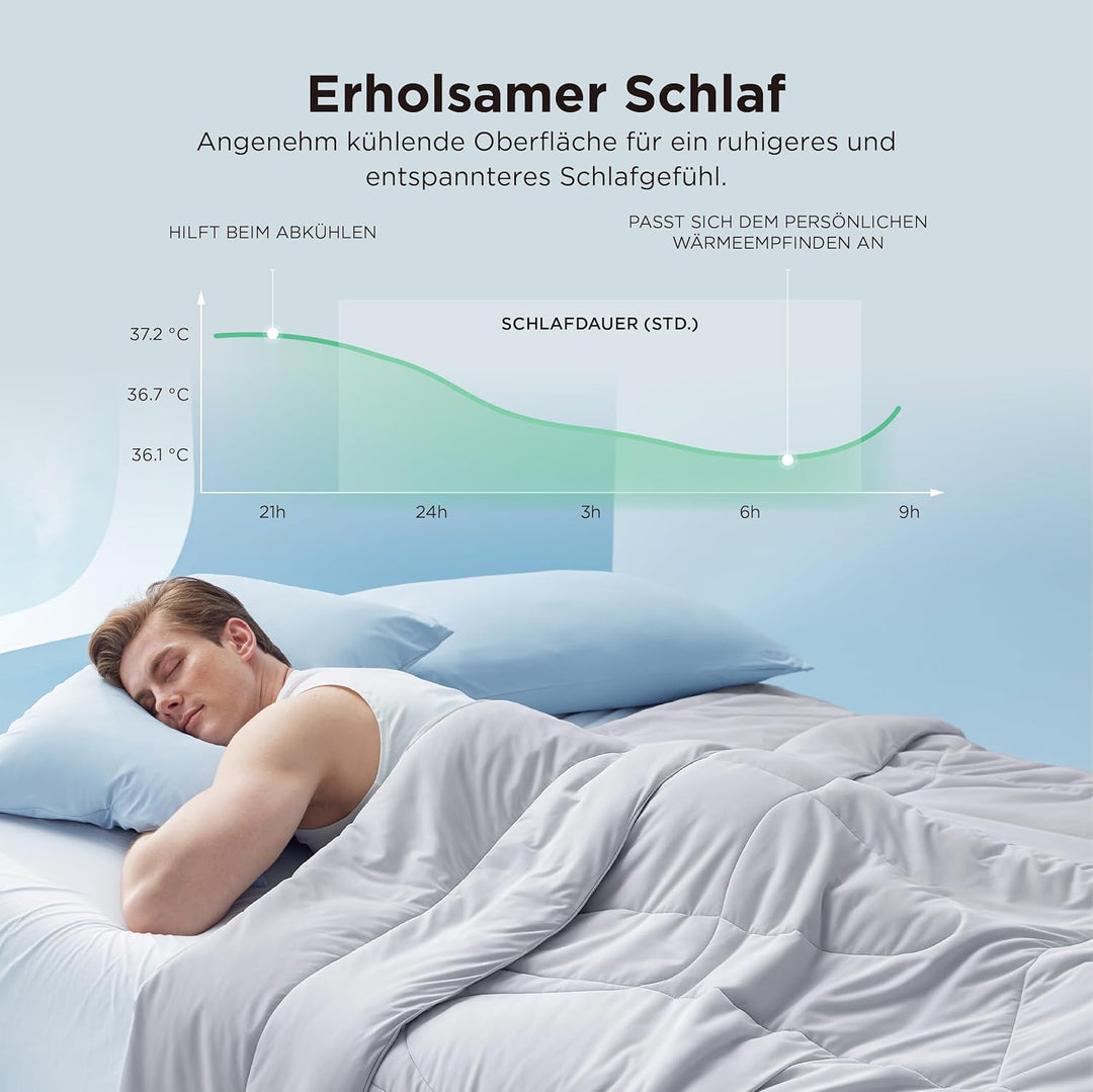 BEDSURE Kühldecke 200x200 Kühlende Bettdecke - Cooling Blanket Q-Max >0,4 | Arc-Chill Kühlende Decke