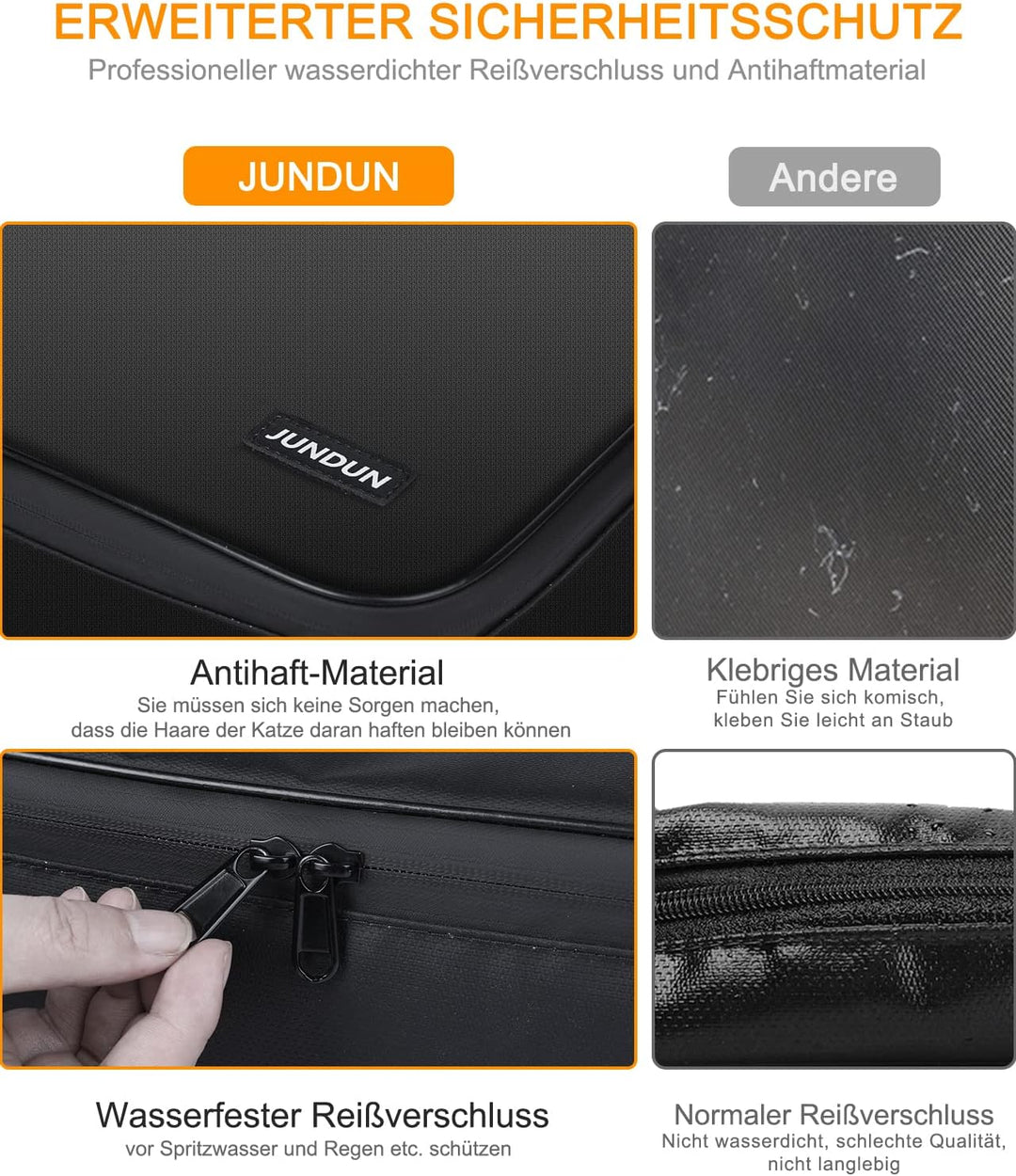 JUNDUN feuerfeste Dokumententasche mit Schloss, Aufbewahrungsbox mit 7 Fächern, Akten-Organizer, tra