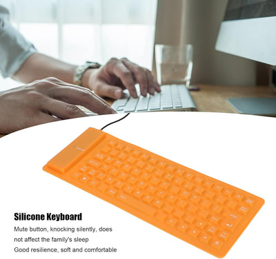 Annadue Leise Klappbare Gaming Tastatur, 85 Tasten Kabelgebundene USB Tastatur, Wasser und Staubabwe