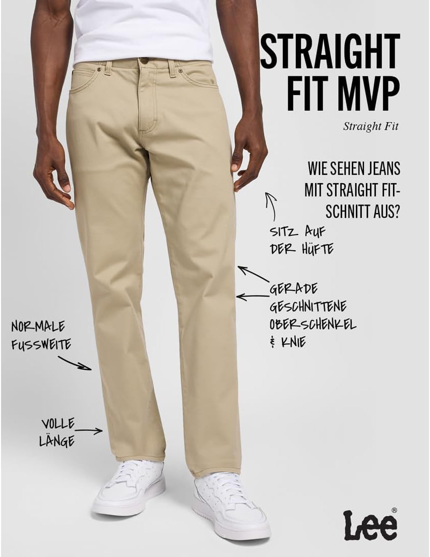 Lee Herren Straight Fit MVP Jeans 30W / 32L Kc Khaki, 30W / 32L Kc Khaki