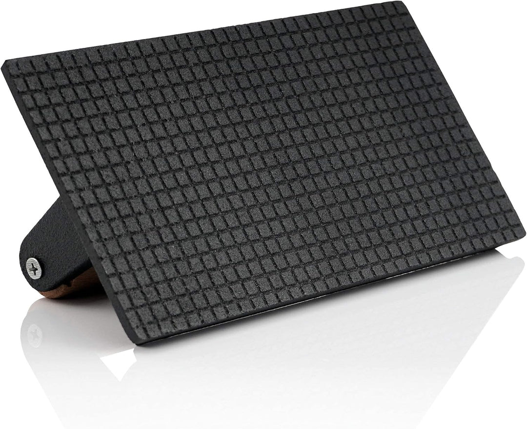 BBQ-Toro 4er Set Gusseisen Fleischbeschwerer 1 kg | 21 x 11 cm | Burger Grillgewicht mit Holzgriff,
