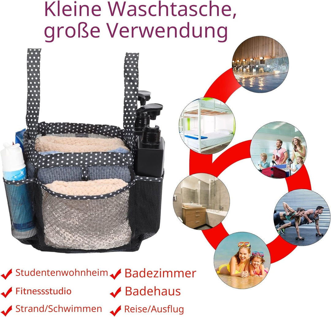2 Stück Haundry Mesh Dusche Caddy Tote Bag Hängende Tragbare Kulturbeutel College Wohnheim Essential