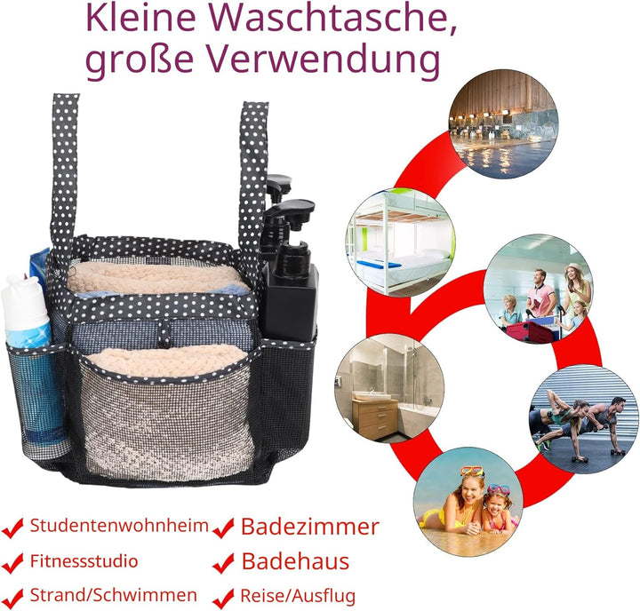 2 Stück Haundry Mesh Dusche Caddy Tote Bag Hängende Tragbare Kulturbeutel College Wohnheim Essential